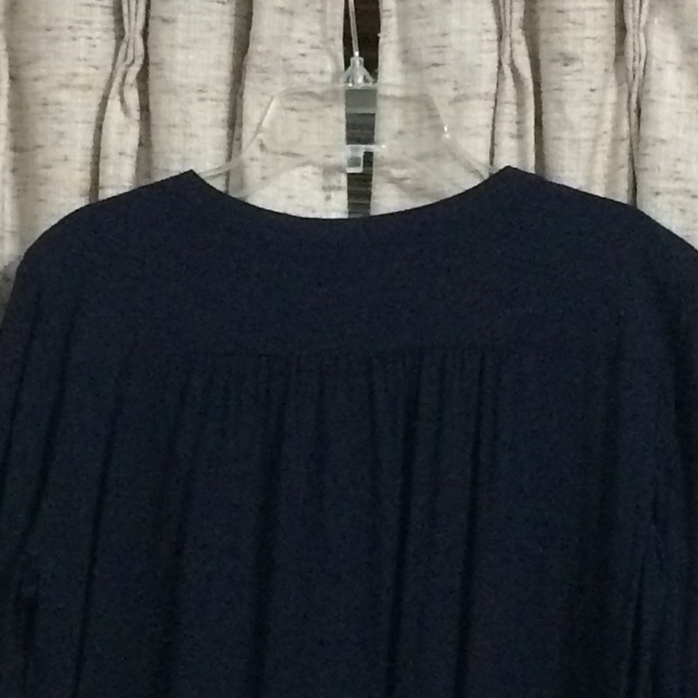 Ann Taylor LOFT Roll Tab Navy Tunic - Picture 6 of 7